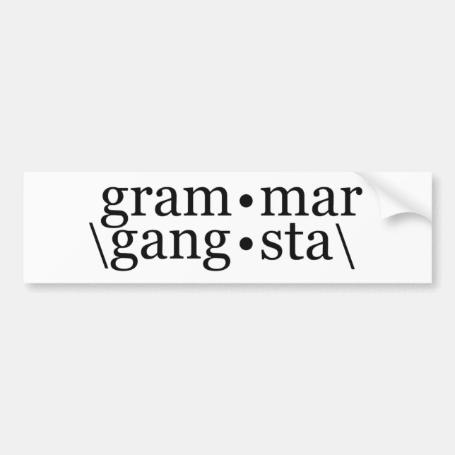 Pegatina Para Coche Grammar Gangsta (Frente)