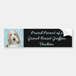 Pegatina Para Coche Gran Basset Griffon Vendeen - Arte Perro Original