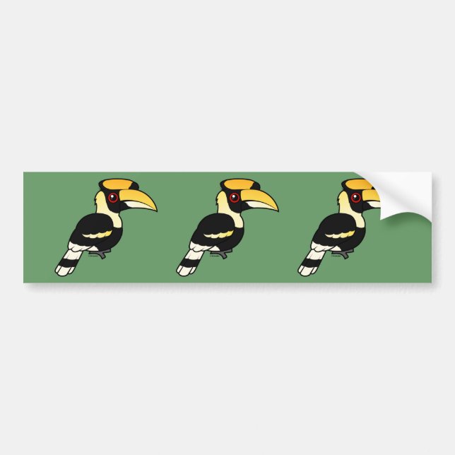 Pegatina Para Coche Gran Hornbill (Frente)
