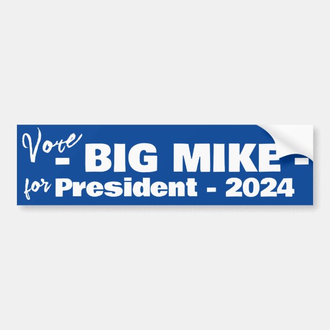 Pegatina Para Coche Gran Mike / Michelle Obama Para Presidente 2024 (Frente)
