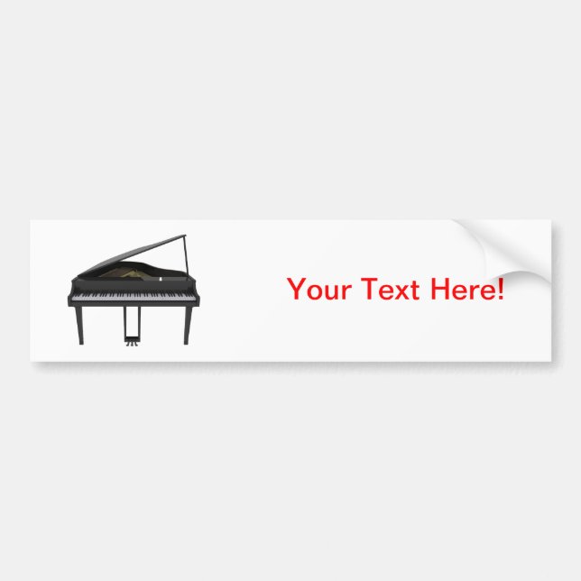 Pegatina Para Coche Gran piano negro: Modelo 3D: (Frente)