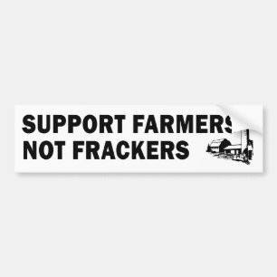 Pegatina Para Coche Granjeros de la ayuda, no Frackers (blanco)