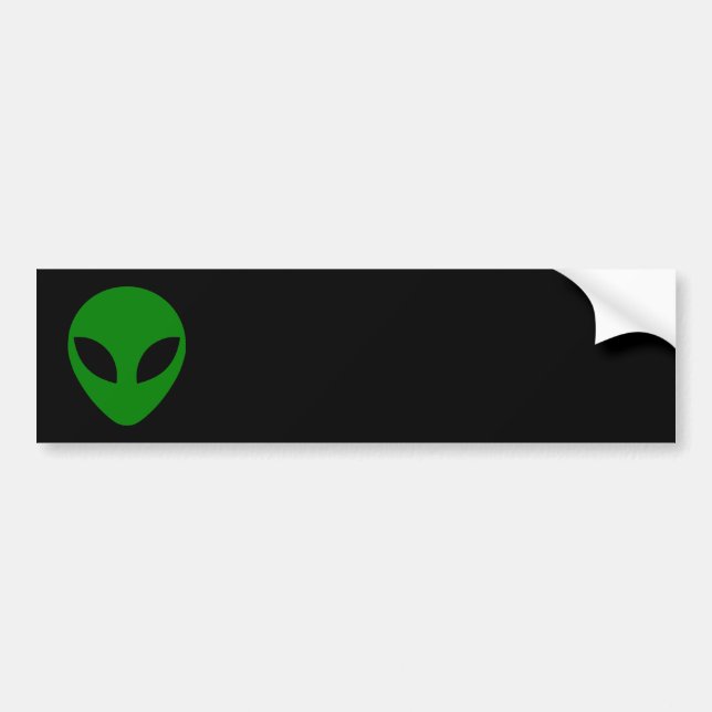 Pegatina Para Coche Green Alien Head (Frente)