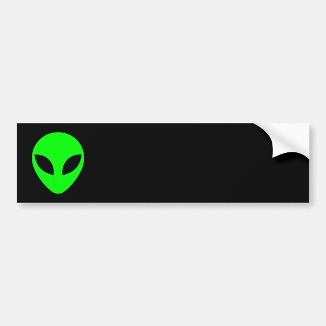 Pegatina Para Coche Green Alien Head (Frente)