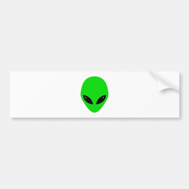 Pegatina Para Coche Green Alien Head (Frente)