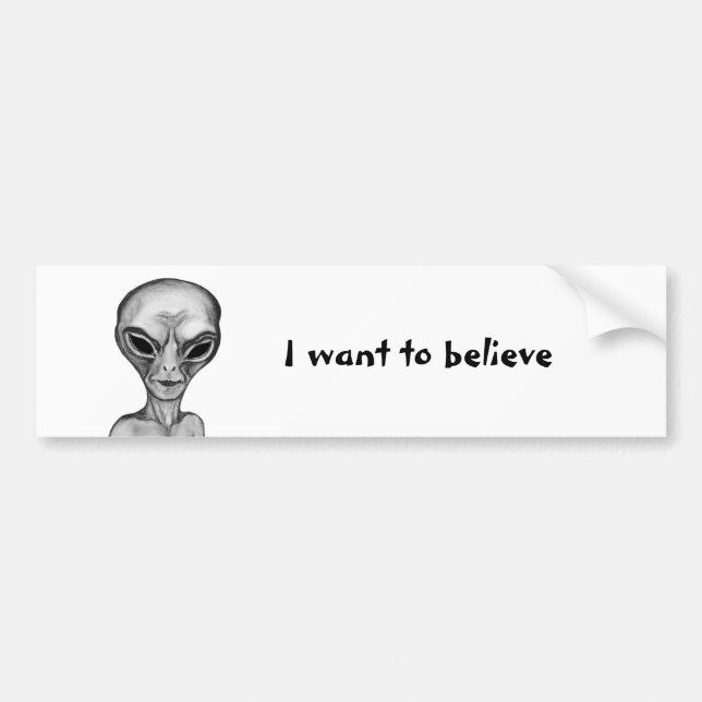 Pegatina Para Coche Grey Alien , quiero creer (Frente)