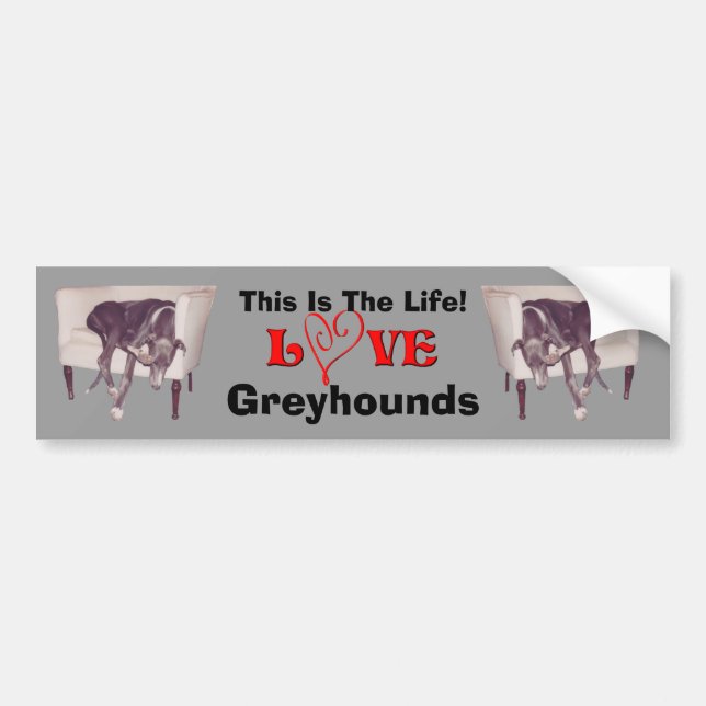 Pegatina Para Coche Greyhound Love This Is The Life Cute  (Frente)