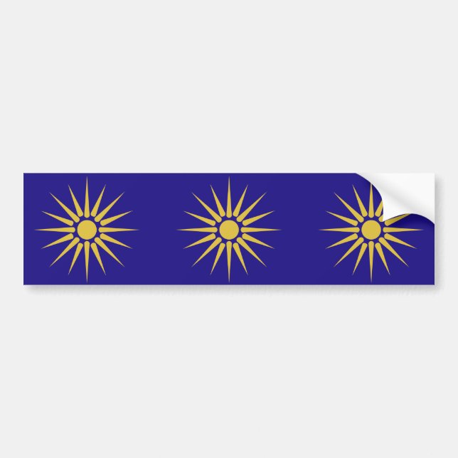 Pegatina Para Coche Griego bandera de Macedonia, Grecia (Frente)