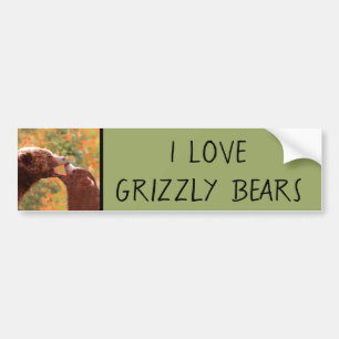 Pegatina Para Coche Grizzly Bear Mom and Cub Painting - Wildlife Art