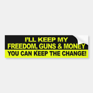 Pegatina Para Coche Guardaré mi libertad, armas y dinero - Obama