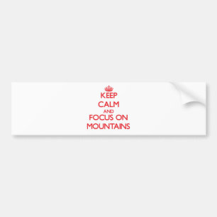 Pegatina Para Coche Guarde la calma y el foco en las montañas