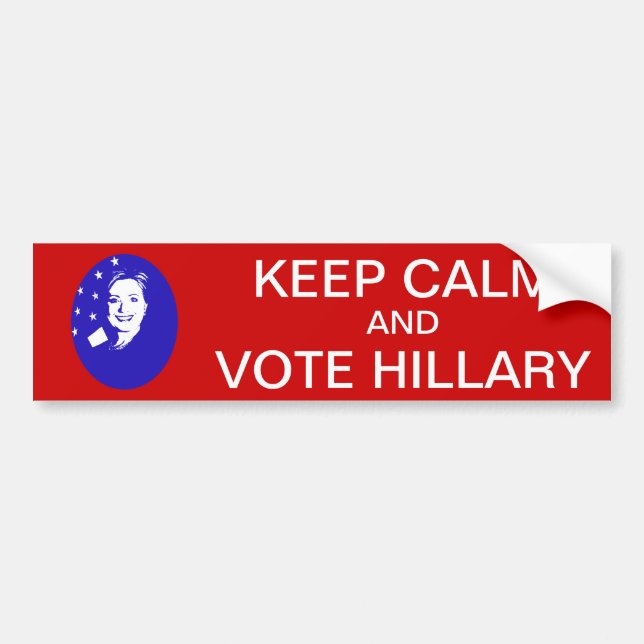 Pegatina Para Coche Guarde la calma y vote a Hillary (Frente)