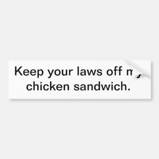 Pegatina Para Coche Guarde sus leyes de mi bocadillo de pollo