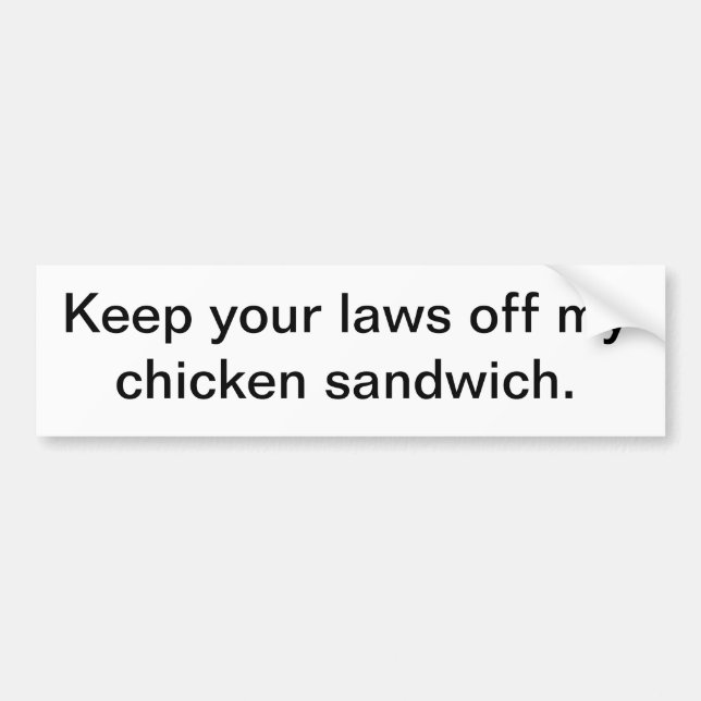 Pegatina Para Coche Guarde sus leyes de mi bocadillo de pollo (Frente)