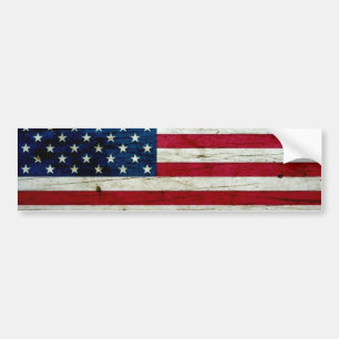 Pegatina Para Coche Guay apenó la madera de la bandera americana
