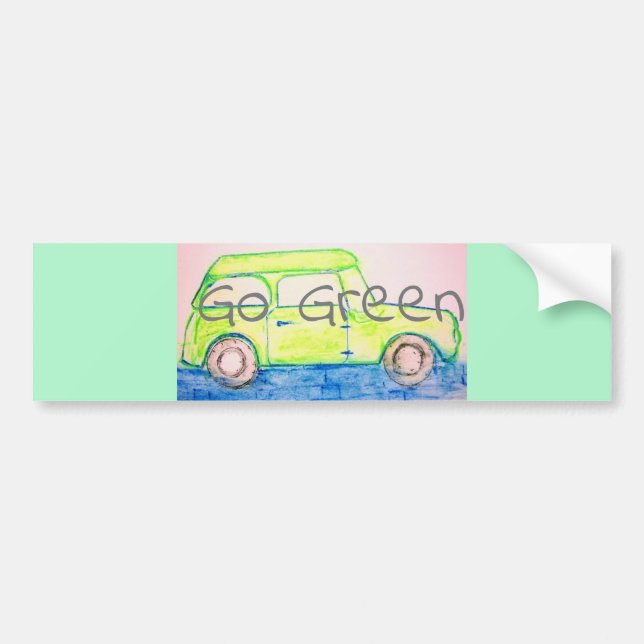 Pegatina Para Coche Guay Green Car se vuelve verde (Frente)