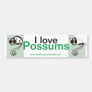 Pegatina Para Coche Guay I love POSSUMS - Animal lover -