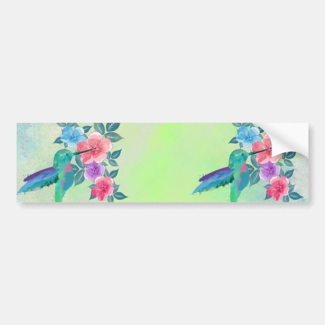 Pegatina Para Coche Guay lindo trendy acuarela colibrí floral (Frente)