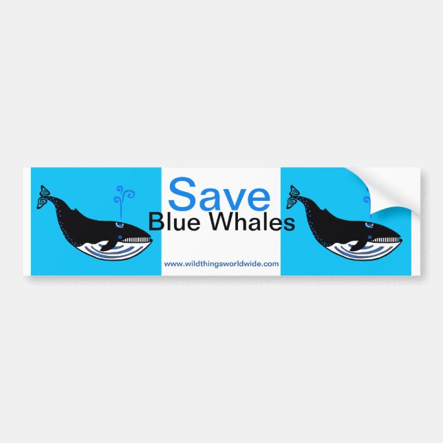 Pegatina Para Coche Guay Save Blue WHALES - Guerrero de la vida silves (Frente)