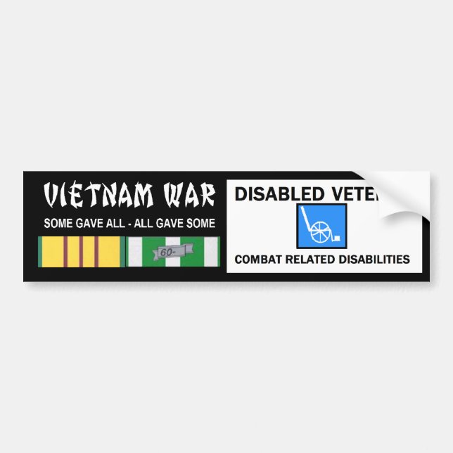 PEGATINA PARA COCHE GUERRA DE VIETNAM - VETERINARIO LISIADO - COMBATE (Frente)