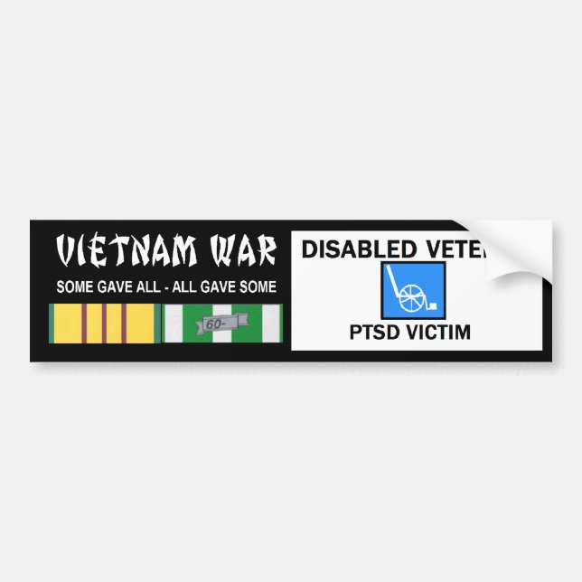 PEGATINA PARA COCHE GUERRA DE VIETNAM - VETERINARIO LISIADO - VÍCTIMA (Frente)