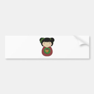 Pegatina Para Coche Guirnalda del navidad de Kokeshi