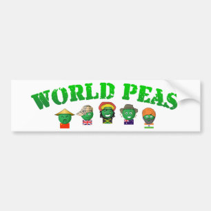 Pegatina Para Coche Guisantes del mundo