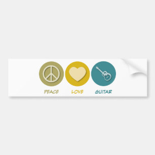 Pegatina Para Coche Guitarra del amor de la paz