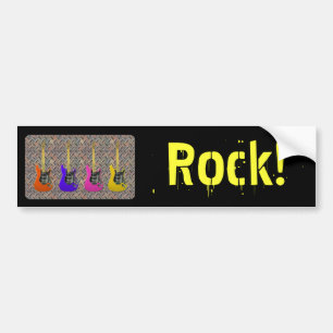 Pegatina Para Coche ¡Guitarras metalizado del diamante, roca!