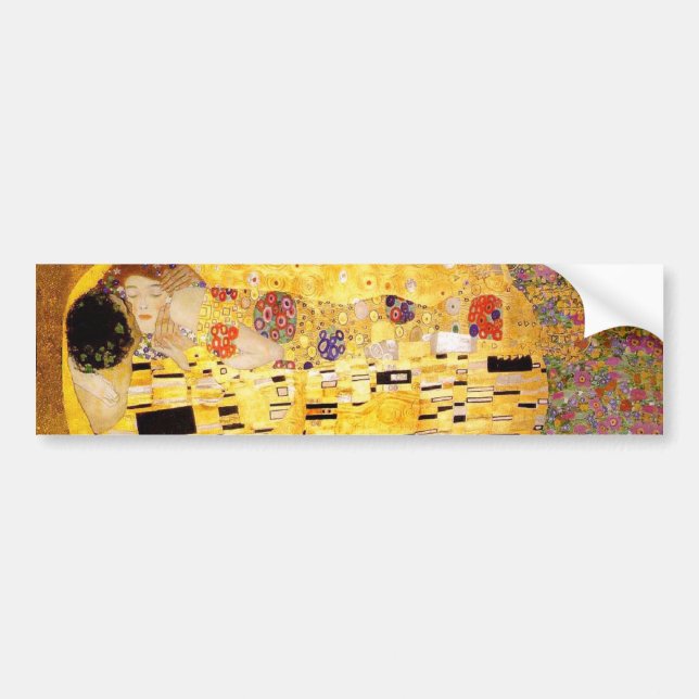 Pegatina Para Coche Gustav Klimt La Pintura Clásica Del Beso (Frente)