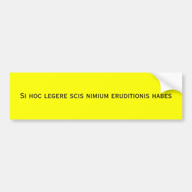Pegatina Para Coche Habes hoc de los eruditionis del nimium de los (Frente)