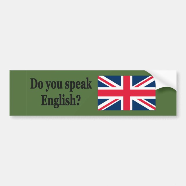 Pegatina Para Coche ¿Hablas inglés? Bandera bf (Frente)