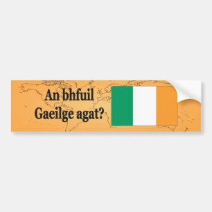 Pegatina Para Coche ¿Hablas irlandés en irlandés? Bandera bf
