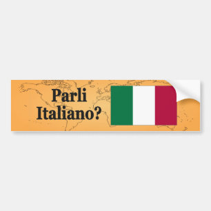 Pegatina Para Coche ¿Hablas italiano en italiano? Bandera bf