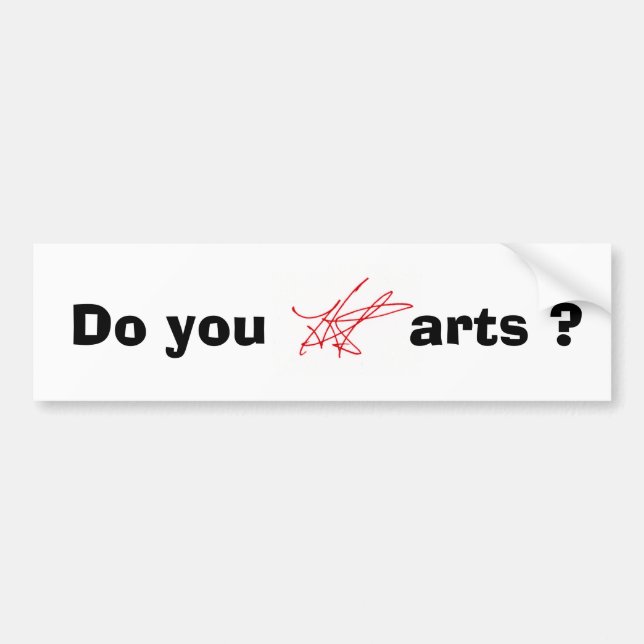 Pegatina Para Coche ¿Hace usted H.A.S. Arts? bumpersticker (Frente)