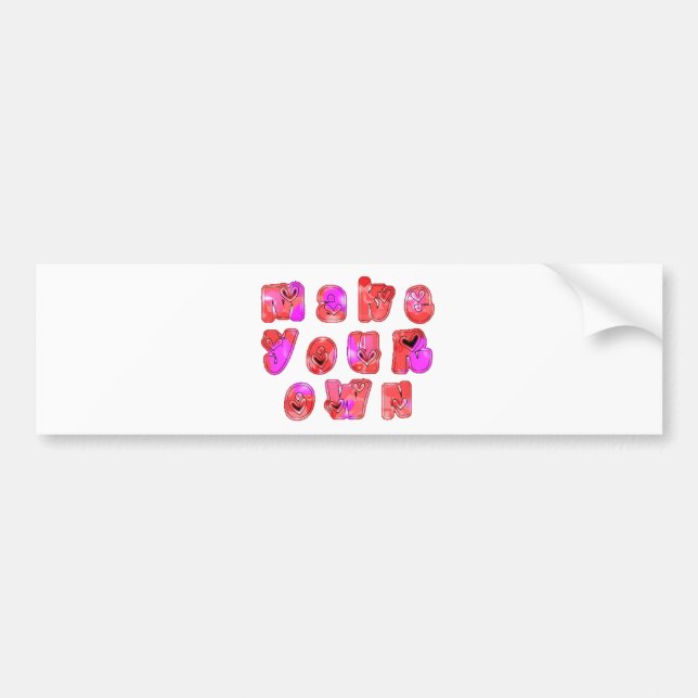 Pegatina Para Coche Hacer que sus propios corazones Art Print Design (Frente)