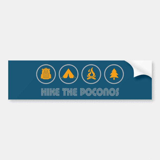 Pegatina Para Coche Hacer Senderismo Por Los Poconos (Frente)