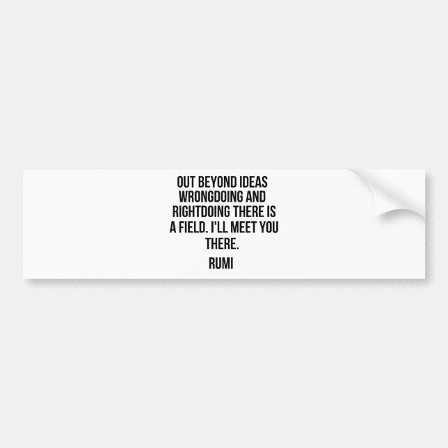 Pegatina Para Coche Hacia fuera más allá de ideas… Rumi (Frente)