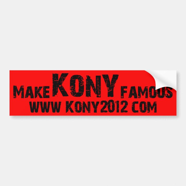 Pegatina Para Coche Haga Kony famoso - Kony 2012 (Frente)