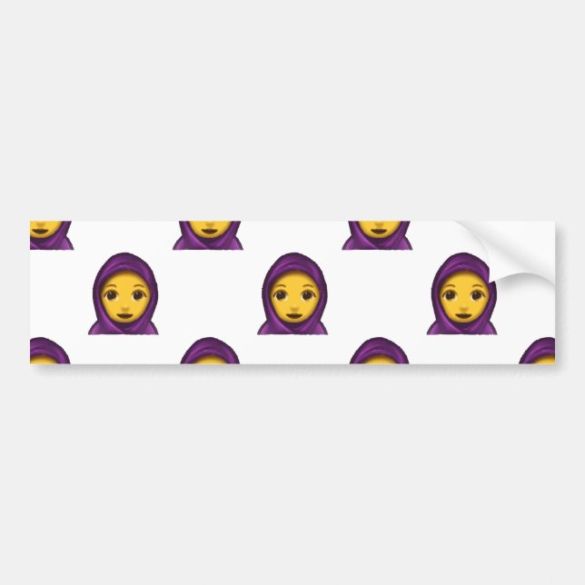 Pegatina Para Coche hajib de emoji (Frente)