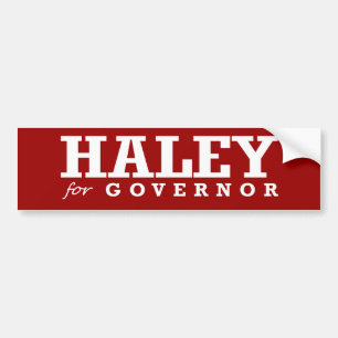 PEGATINA PARA COCHE HALEY PARA EL GOBERNADOR 2014
