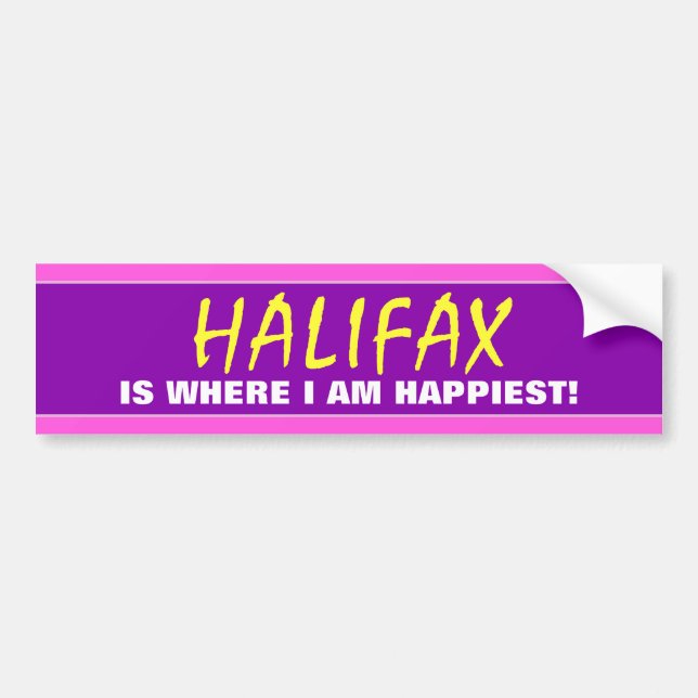 Pegatina Para Coche "HALIFAX ES DONDE ESTOY EL MÁS FELIZ!" (Canadá) (Frente)