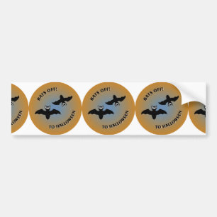 Pegatina Para Coche Halloween Bats Naranja Azul
