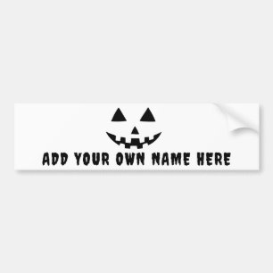 Pegatina Para Coche Halloween de calabaza personalizada Tu nombre