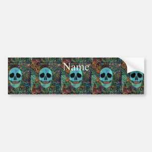 Pegatina Para Coche Halloween Hippie Skull Thunder_Cove 