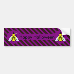 Pegatina Para Coche Halloween Magic Bee Wizard Purple and Black Stripe
