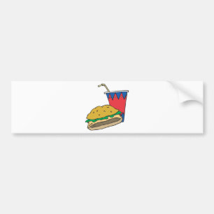 Pegatina Para Coche hamburguesa de comida rápida y refresco