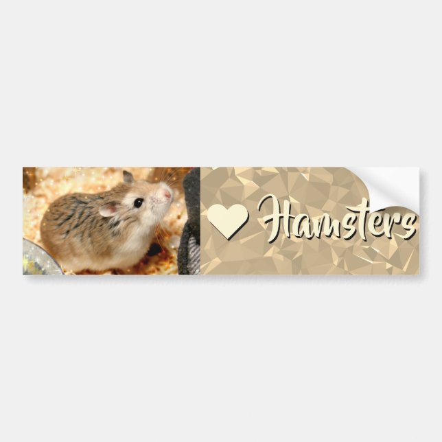 Pegatina Para Coche Hammyville - Amo Hamster (Frente)