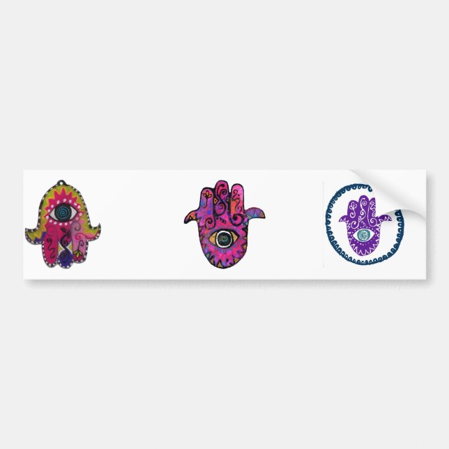 PEGATINA PARA COCHE ** HAMSA ROSADOS ** (Frente)