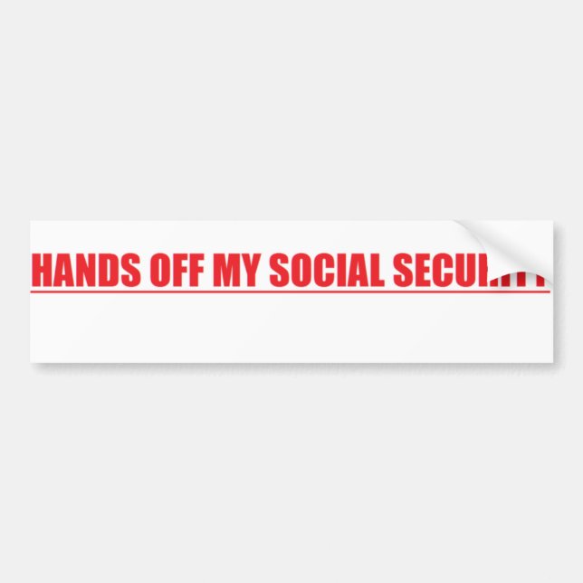 PEGATINA PARA COCHE HANDS OFF MY SOCIAL SECURITY (Frente)